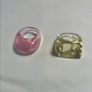Pink and Yellow Acrylic Rings